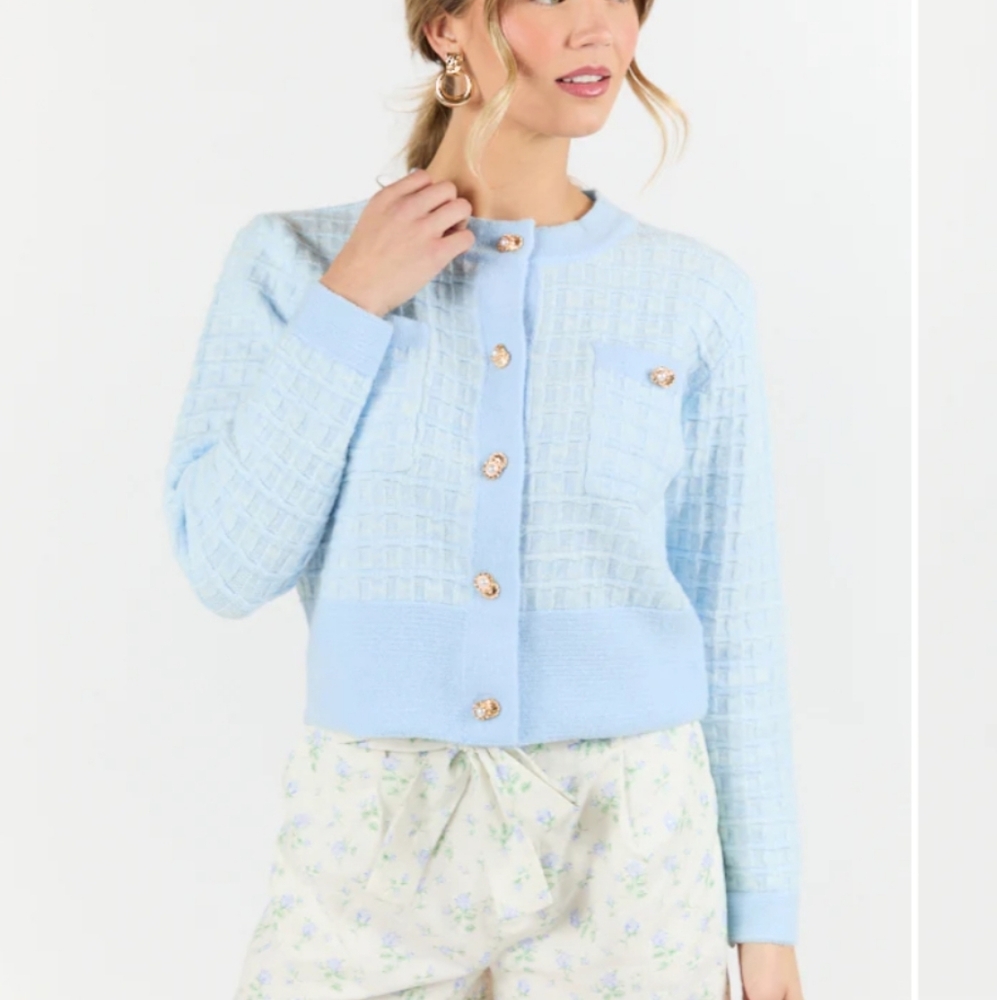 Pink Lily Blue Sweater